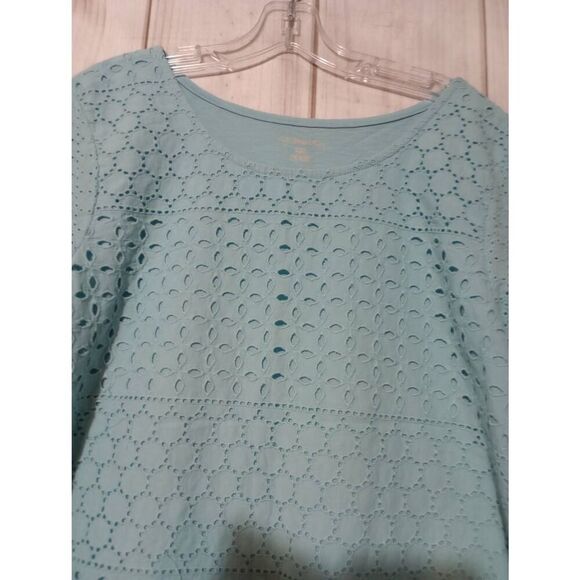 GH Bass‎ & Co Shirt Ladies 2xl Blue Lace Overlay - Picture 3 of 5